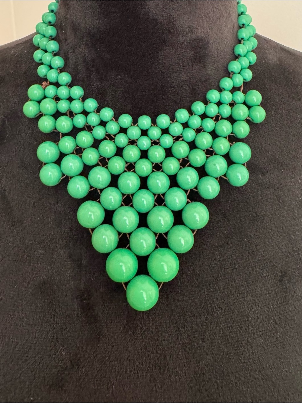 Green Statement Bib Necklace - Women Jewelry